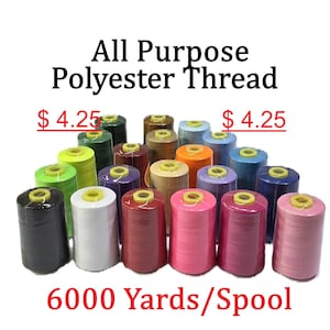 All Purpose Polyester Spun Thread TX-29. 6000 Yards Per Spool.