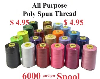 All Purpose Polyester Spun Thread TX-29. 6000 Yards Per Spool.