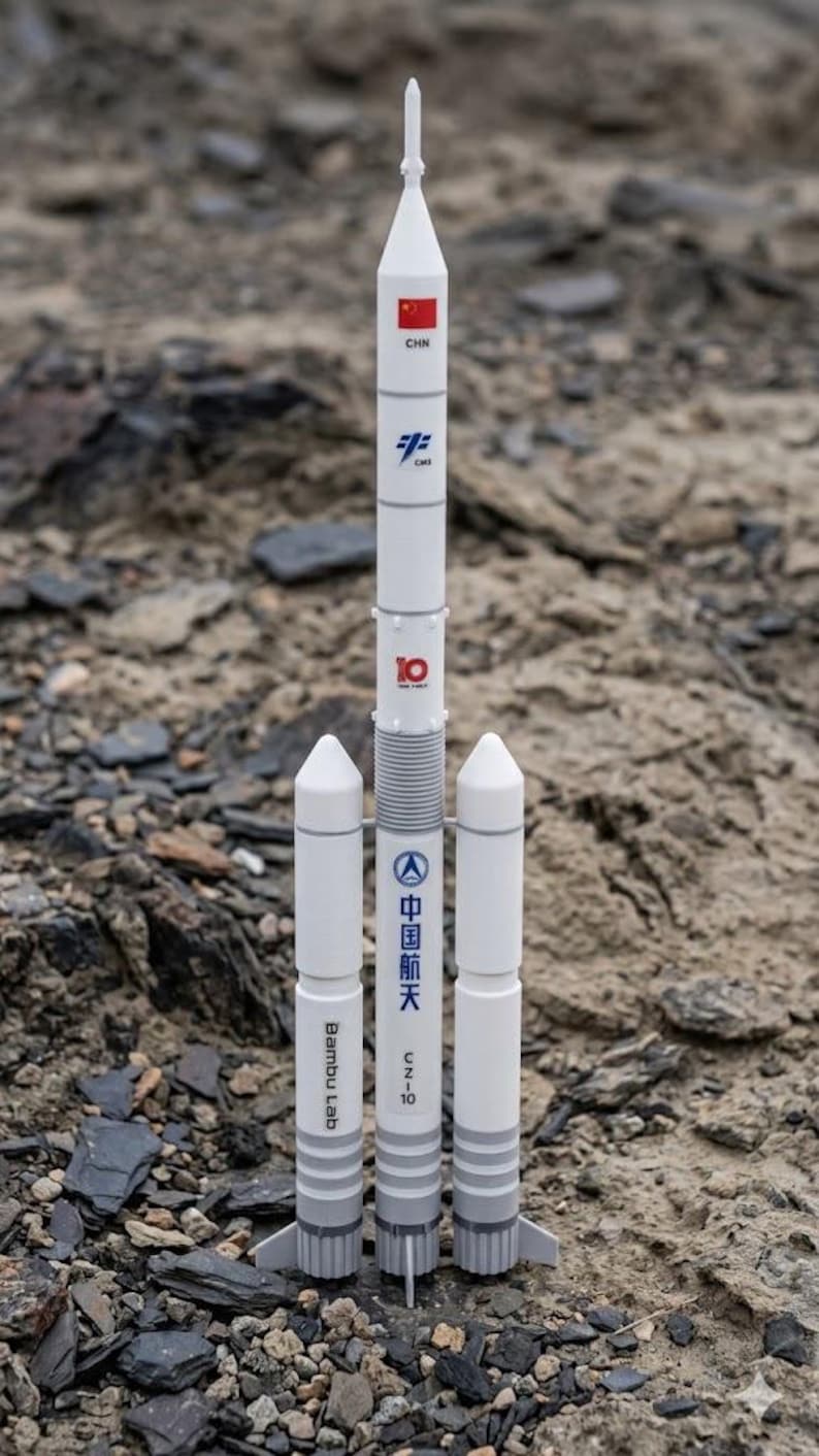 3D Printed Long March 10 Rocket Model Kit Chinese Lunar Mission CASC ...