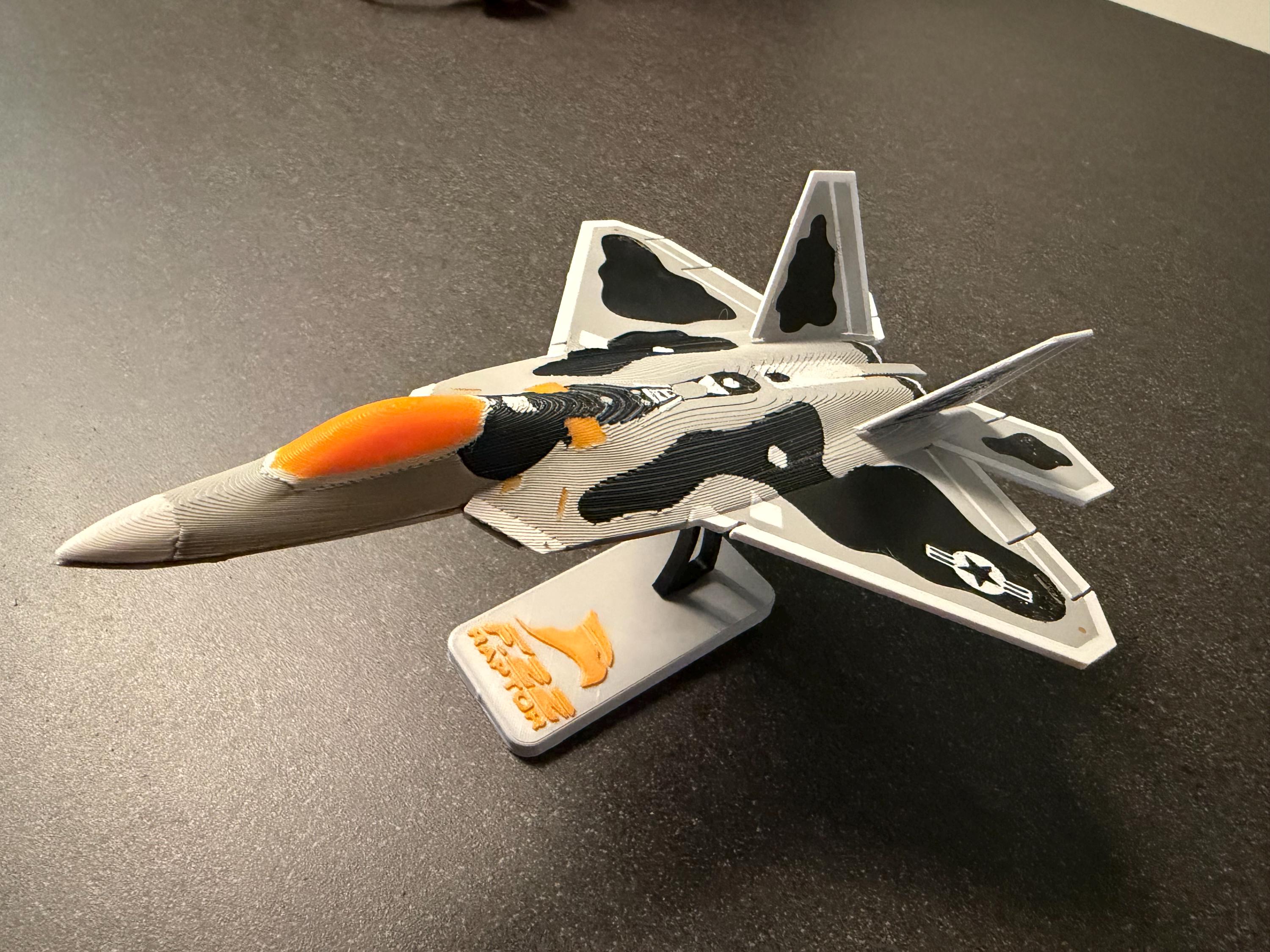 3D Printed F-22 Raptor Model Kit USAF 5th Generation Stealth Fighter ...