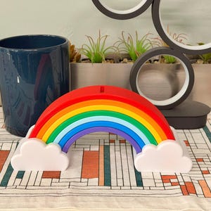 3D-tryckt regnbågsmyntbank spargris färgglad barnsparbank rumsdekor stolthet present till barn skrivbordstillbehör bild 4