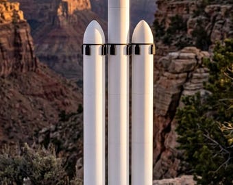 3D-utskriven SpaceX Falcon Heavy raketmodellbyggsats Återanvändbar uppskjutningsfarkost Sidoboosters Skalareplika Rymdgåva