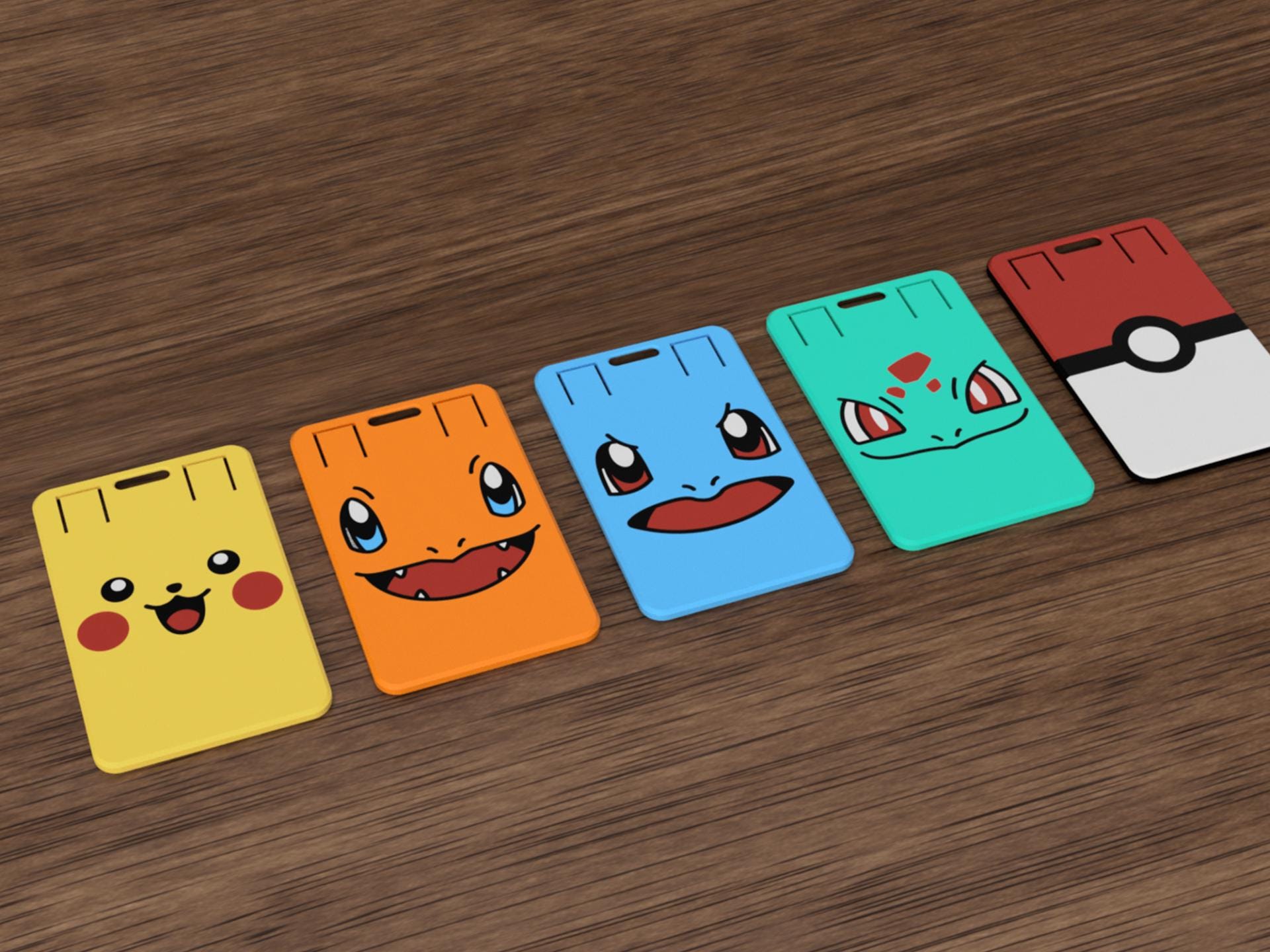 3D Printed Kawaii Pocket Monster Badge ID Card Holder Cute Starter ...
