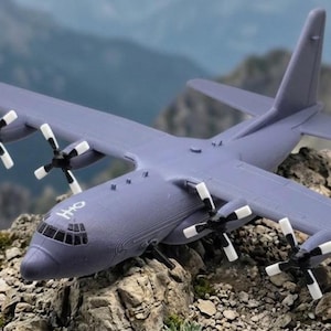 3D Printed AC-130 Assault Airship Model Kit USAF Close Air Support Gunship 4 Engine Military Aircraft Scale Display Veteran Gift