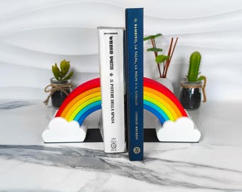 3D-tryckta regnbågsbokstöd bibliotekshylla dekor färgglad barnrum bokorganisatör stolthet dekor present till bokälskare