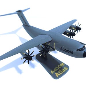 3D Printed A400M Atlas Model Kit European Military Transport Aircraft Turboprop Airlifter Scale Display Aviation Gift Enthusiast 3-D Printed