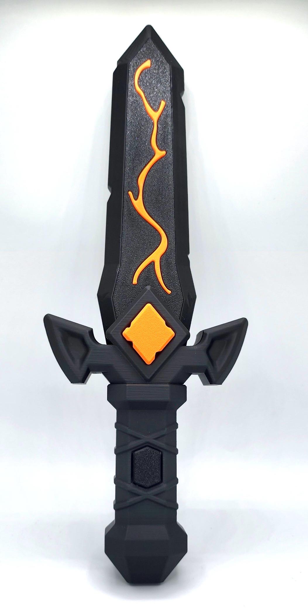 3D Printed Cinderbite Fire Sword Cosplay Prop Elemental Flame