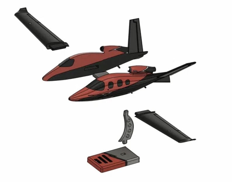 3D Printed Cirrus SF50 Vision Personal Jet Model Kit, Single Engine V ...