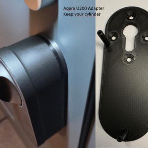 Aqara U200 Adapter / Grundplatte zur direkten Befestigung auf dem Türblatt ohne Bohren oder kleben, Ovalrosette / Rundrosette,  Eurozylinder
