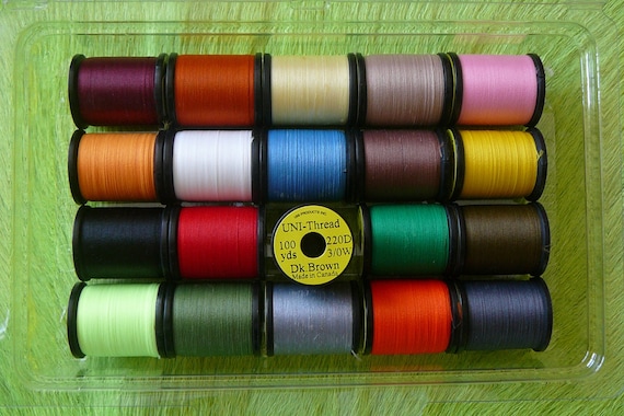 Fly Tying Thread.. Uni-thread..20 Spool Combo.size