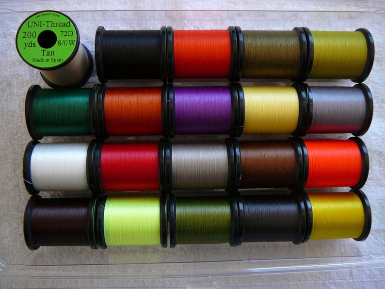 Fly Tying Unithread/fly Box....20 Spool Combo..........size Etsy UK