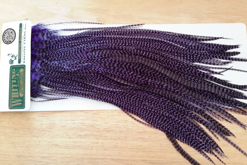 GrizzlePurple Whiting Bronze Full Saddle Feather Patch..........Colour Fly Tying Feather