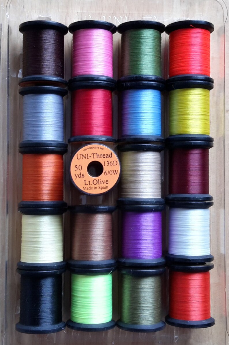 Fly Tying Kit. UniThread.....20 Spool Combo..........Size Etsy