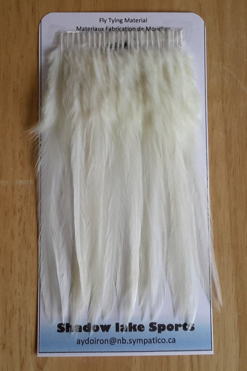 White.. Loose... Feather. Fluo Fly Tying Material. Color. Rooster Saddle Hackle..