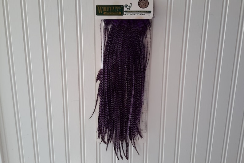 GrizzlePurple Whiting Bronze Full Saddle Feather Patch..........Colour Fly Tying Feather
