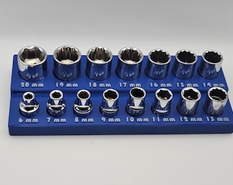 Metric 3/8 Socket Organizer with N52 Magnets