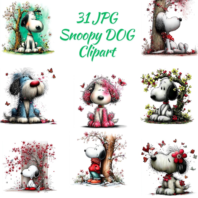 Snoopy Spring Clip Art - Etsy