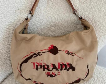 Prada Stencil Logo Hobo Shoulder Bag