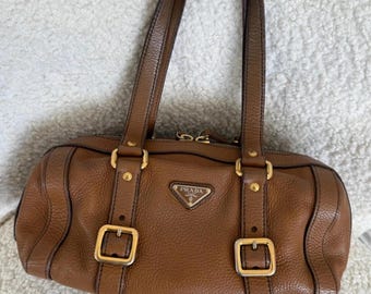 Prada Brown bowling Vitello Daino Leather