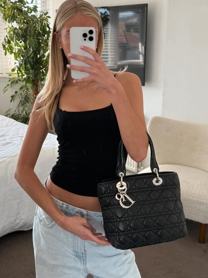 Christian Dior Lady Dior Medium Bag Black Cannage image 2