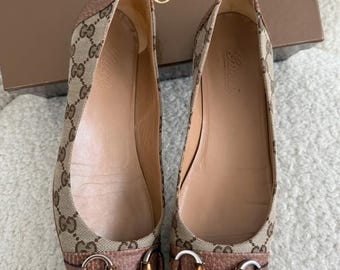 Gucci GG Horsebit Ballet Flats – Brown Monogram