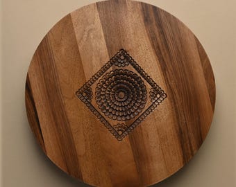 Hand-carved solid walnut serving tray - UNESCO-recognized craftsmanship | Ava - WAGA