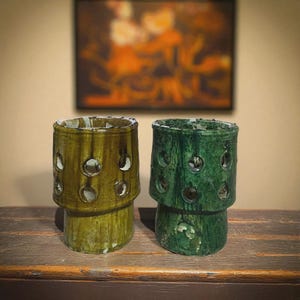 Tamegroute Pierced Cache-Pot – Green or Mustard Yellow