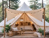 Handmade Canvas Glamping Tent | Luxury Outdoor Retreat, Backyard Shelter, Waterproof Camping Setup