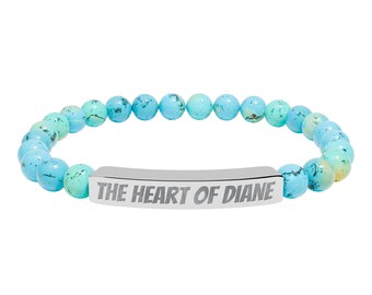 Das Herz von Diane Naturstein Stretch Bar Armband