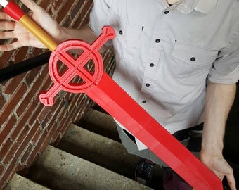 Espada de sangre de demonio en TAMAÑO COMPLETO, disfraz de Finn inspirado en Hora de aventuras, arte de fan