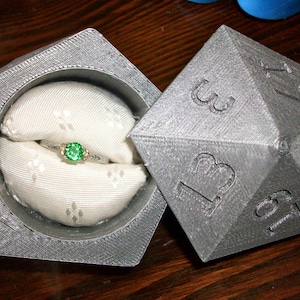 D20 Ring Box 3D Printed Wedding Ring Box image 1