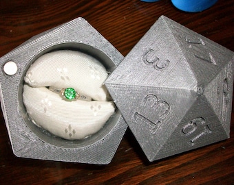 D20 Ring Box 3D Printed Wedding Ring Box