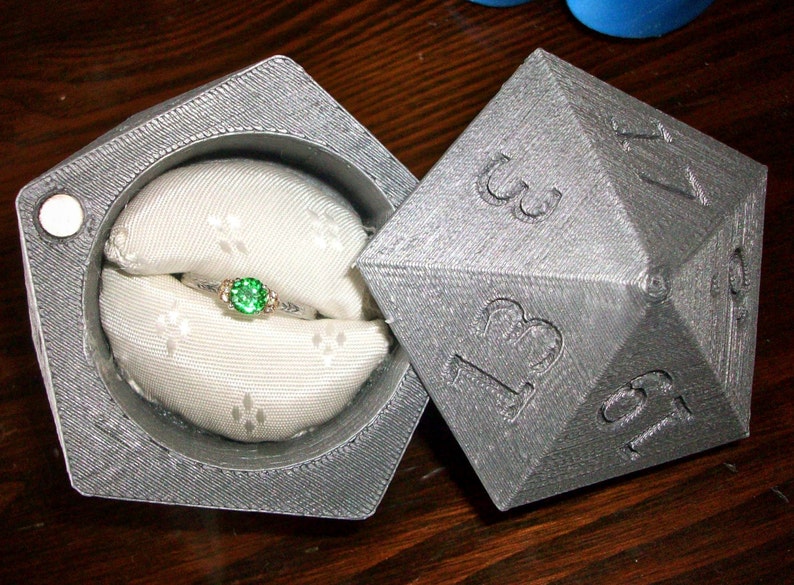 D20 Ring Box 3D Printed Wedding Ring Box image 1