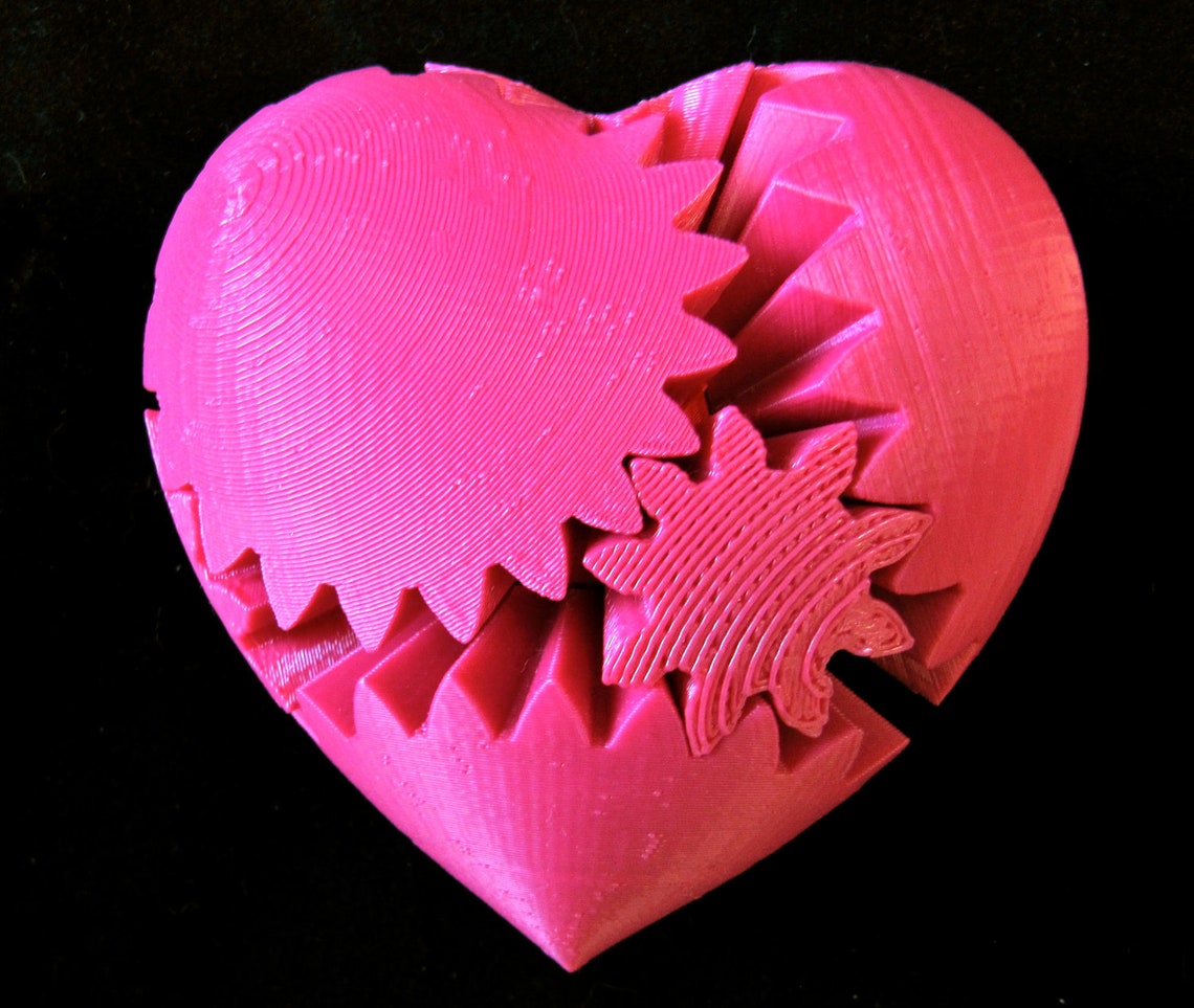 Valentines Day Gift Love 3D Printed Rotating Heart Gear Etsy