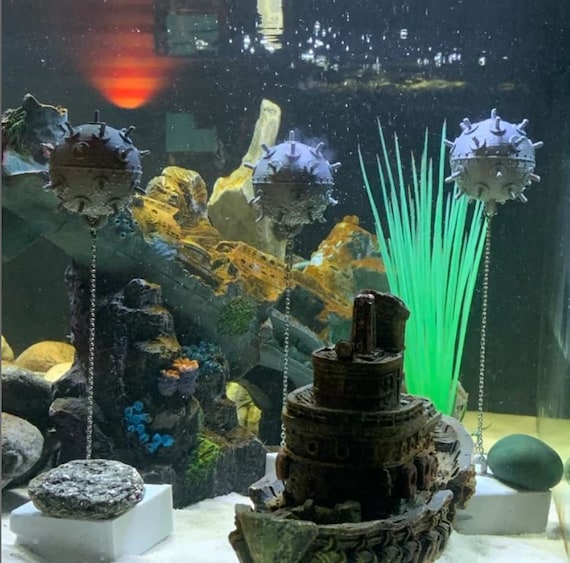 Floating Sea Mine Fish Tank Decor 