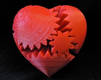 Valentines Day Gift Love 3D Printed Rotating Heart Gear