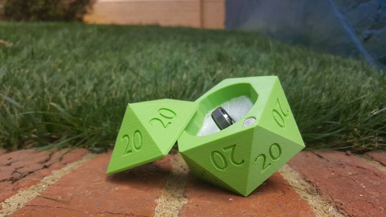 D20 Ring Box ALL 20s 3D Printed Wedding Ring Box image 5