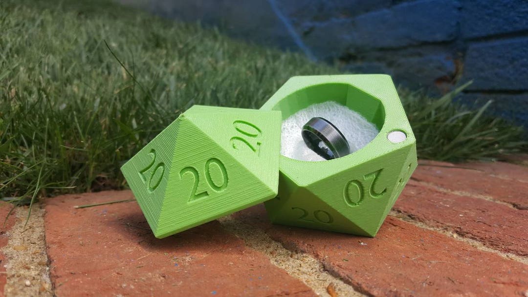 D20 Ring Box *ALL 20s* 3D Printed Wedding Ring Box - Etsy