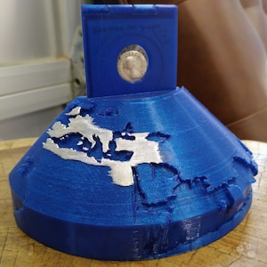 Muntendisplay voor oude munten, kaartverf Ptolemaeus op rijk (munt niet inbegrepen)