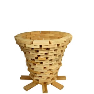 Large Wooden Cone Planter | Outdoor Garden Decor, Flower Pot, Gift Idea, Natural Wood Finish
