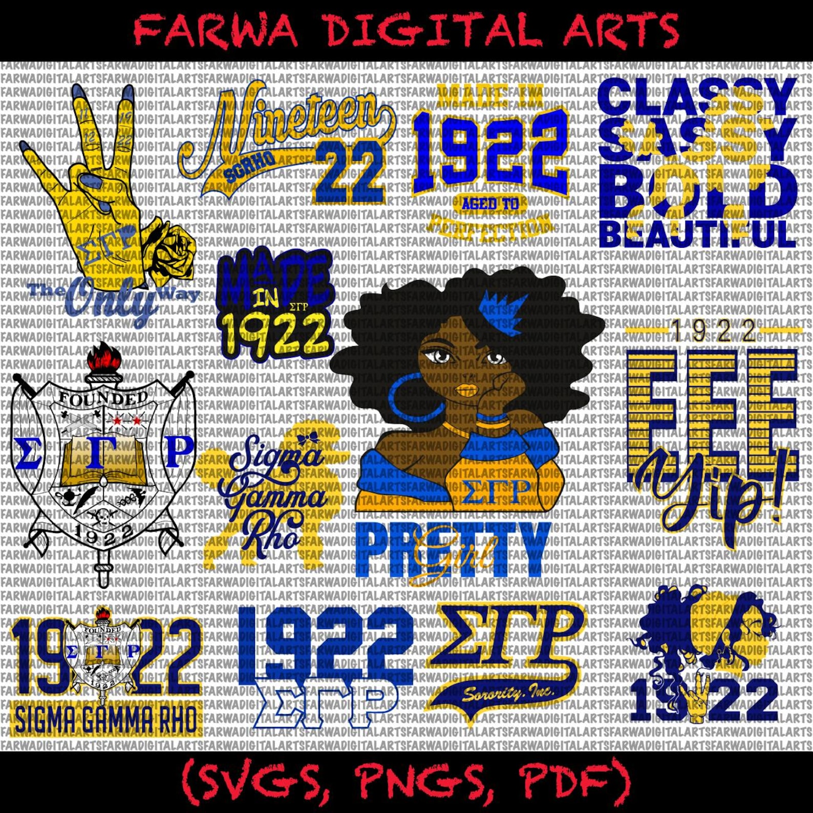 Sigma Gamma Rho SVG Bundle, 1922 for Cricut & Silhouette, Sgrho ...