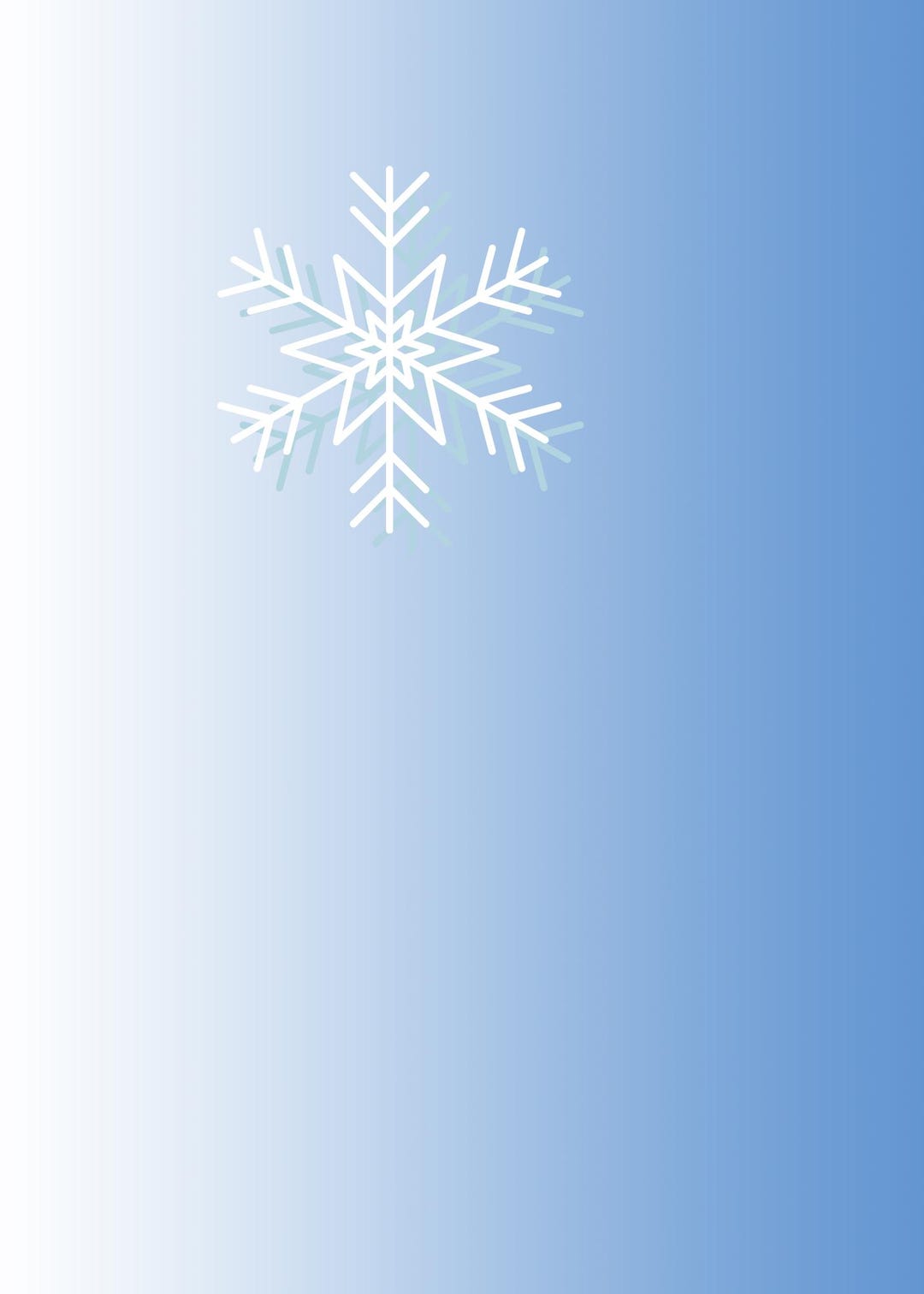 Winter Blank Cards Printable, Blue Snowflake Stationery, 5x7 PDF ...