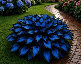 Seltene Blaue Funkie Live Pflanze | 3 Zwiebeln Hardy Shade Garten Staude, Outdoor-Landschaftsbau