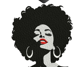 Afro Black Woman Embroidery Design, Melanin Excellence Queen Machine Pattern, Empowered Natural Hair Diva Art File, Instant Download.