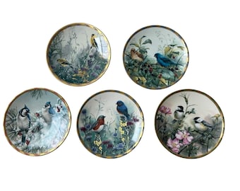 Catherine McClung Set of 5 Lenox Nature's Collage Bird 8" Plates Collection USA