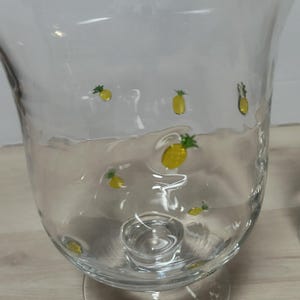Anthropologie Penelope Hand Blown Glass Pineapple Icon Vase Hurricane Set Of 2 image 5