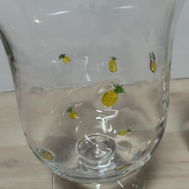 Anthropologie Penelope Hand Blown Glass Pineapple Icon Vase Hurricane Set Of 2 image 5