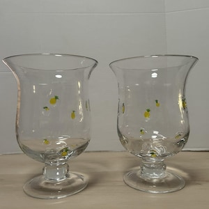 Anthropologie Penelope Hand Blown Glass Pineapple Icon Vase Hurricane Set Of 2 image 1