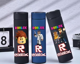 Botella de agua de acero inoxidable estilo Roblox – Botella de gran capacidad a prueba de fugas para niños