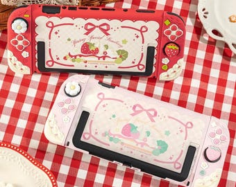 Funda protectora Kawaii Strawberry para joystick de Nintendo Switch y Switch 2 (2025)